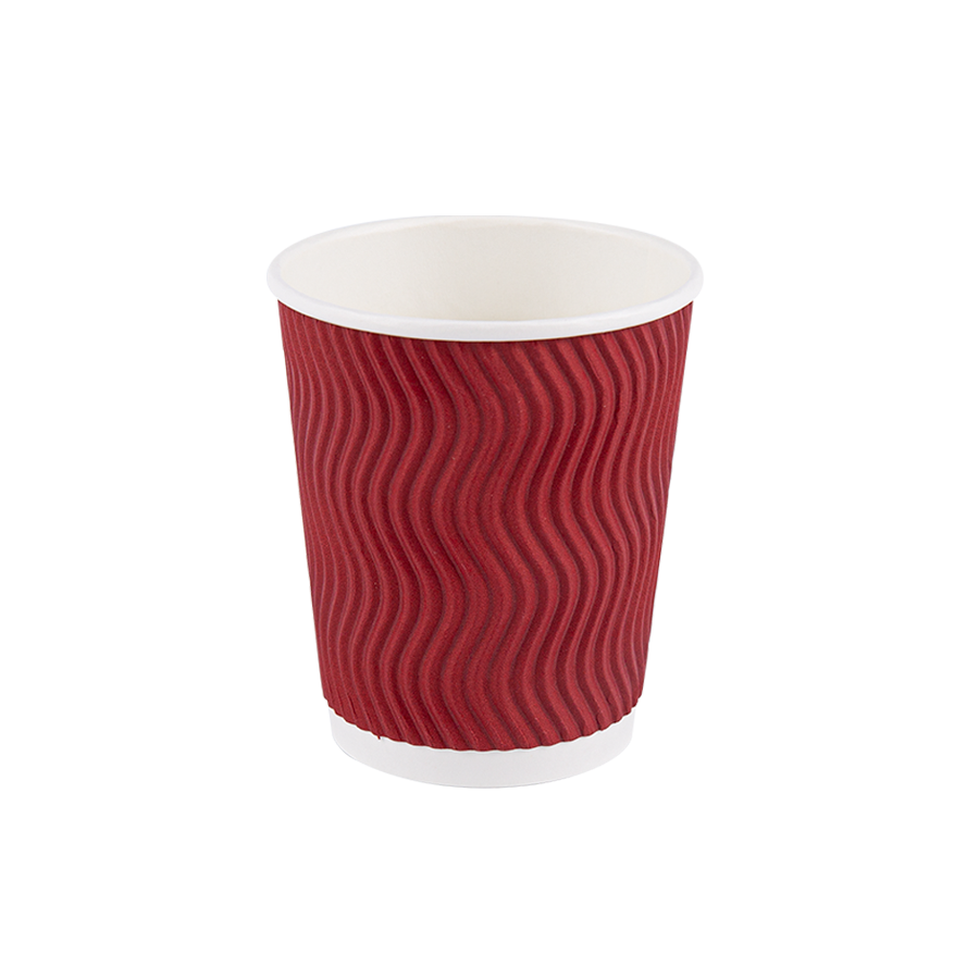 Vaso de papel de pared ondulada tipo “S” de 8 oz