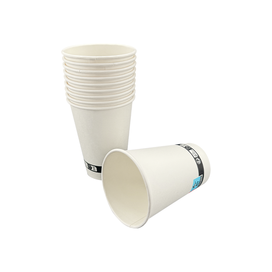 Vasos de papel desechables blancos de pared simple de 7,5 oz