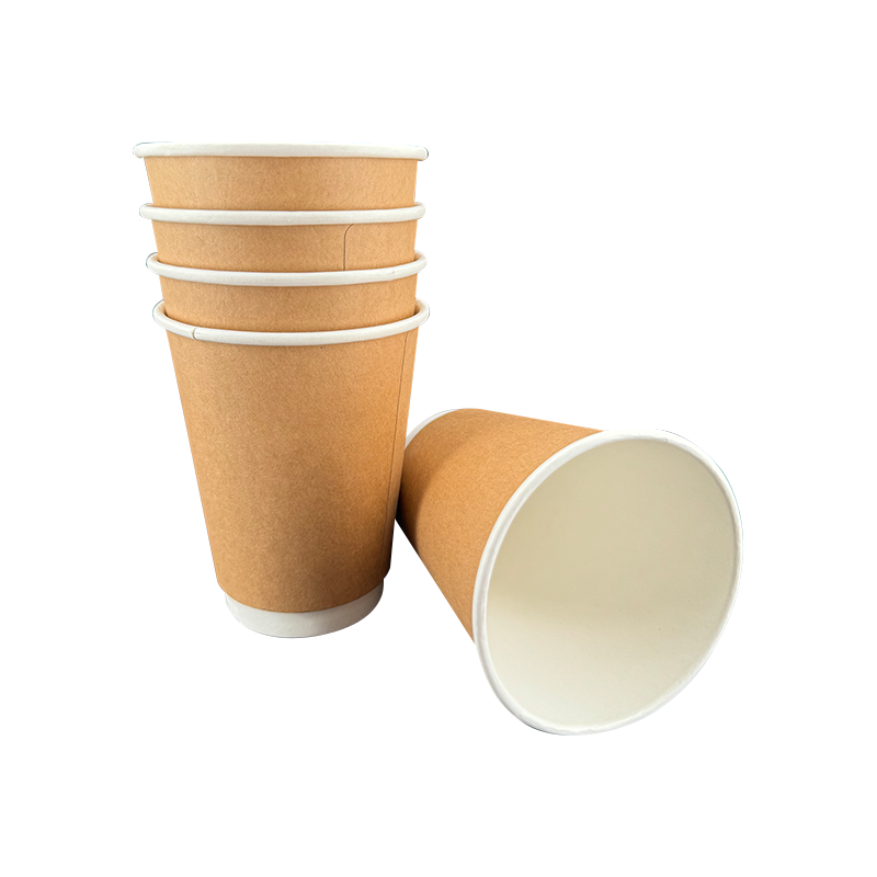 Vasos de papel para bebidas calientes con aislamiento de doble pared de papel Kraft de 12 oz