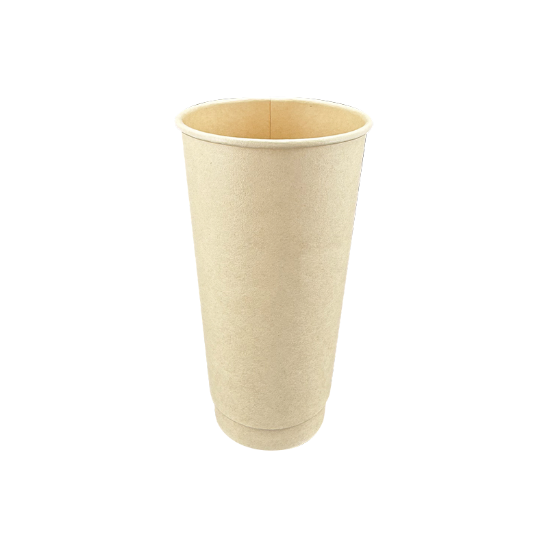 Vaso de papel para bebida caliente hueco de pulpa de bambú de 21 oz